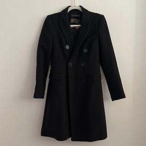 Black Zara double breasted coat